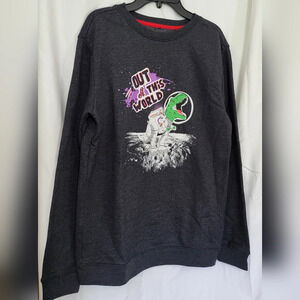 NWT‎ Cat & Jack Gray Out of this World Dinosaur Crew Neck Sweater, Size XL (16)